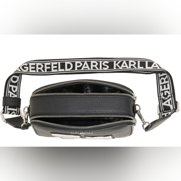 ✨️KARL LAGERFELD✨️ PARIS 🕶 MAYBELLE ROUND HEAD DUO CAMERA CROSSBODY BAG NWT - Picture 4 of 12